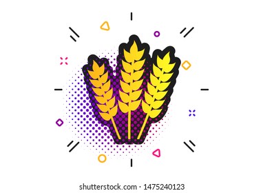 Agricultural sign icon. Halftone dots pattern. Gluten free or No gluten symbol. Classic flat agriculture icon. Vector