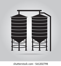 Agricultural Silo Icon Vector Illustration