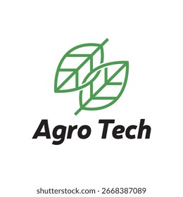 Agricultural Technology Emblem Featuring Leaf Icon