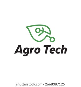 Agricultural Technology Emblem Featuring Leaf Icon