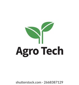 Emblema de tecnologia agrícola com ícone de folha