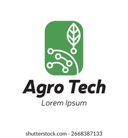 Agricultural Technology Emblem Featuring Leaf Icon