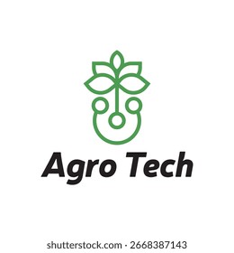 Agricultural Technology Emblem Featuring Leaf Icon