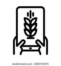 Agricultural Technology icon. Agriculture icon. Plant growth monitoring application.