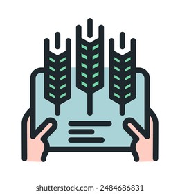 Agricultural Technology icon. Agriculture icon. Plant growth monitoring application.