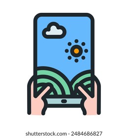 Agricultural Technology icon. Agriculture icon. Weather monitoring application for agriculture.