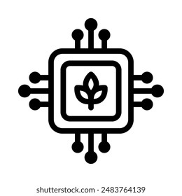 Agricultural Technology icon. Chipset icon. Environmentally friendly chipset technology.