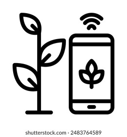 Agricultural Technology icon. Plant growth monitoring application.