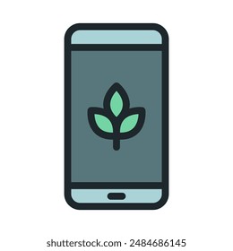 Agricultural Technology icon. Plant growth monitoring application.