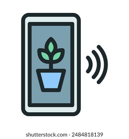 Agricultural Technology icon. Plant growth monitoring application.