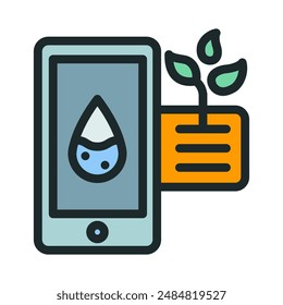 Agricultural Technology icon. Plant growth monitoring application.