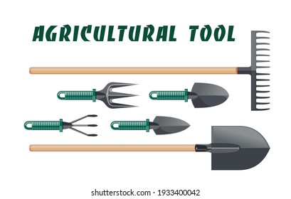 Agricultural tool for gardening and vegetable garden. Vector illustration
