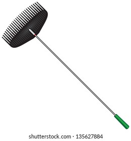 Agricultural tools for the collection of soil and leaf litter. Vector illustration.