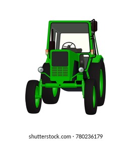 Agricultural tractor 3D vector graphic for tillage, cultivation and harvesting illustration design