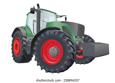 Agricultural tractor with big wheels vector illustration