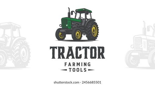 Agrar-Traktor-Logo in grüner Farbe auf weißem Hintergrund