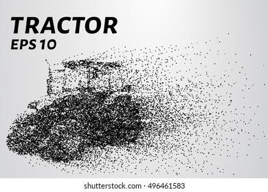 Agricultural tractor of the particles. EPS 10