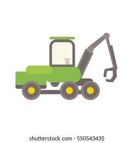 Agricultural tractor vector illustration.