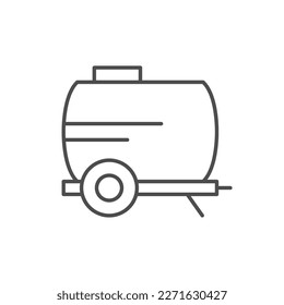 Agricultural trailer line outline icon