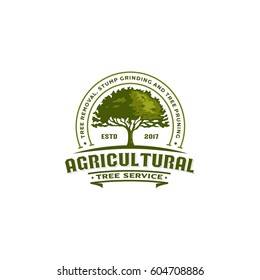 Agricultural Tree Vintage Logo Badge