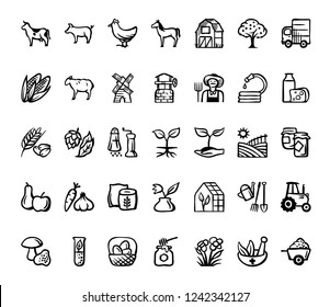 Agricultural vector icons