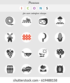 agricultural web icons for user interface design