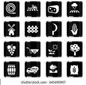 agricultural web icons for user interface design