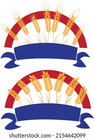 Agricultural Wheat Logo Template vector icon design, spike logo ribbon