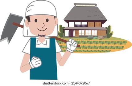 Agricultural work life of a cute person
