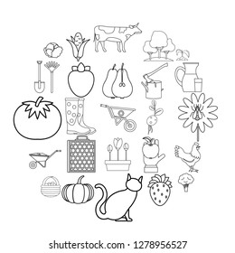 Agriculturalist icons set. Outline set of 25 agriculturalist vector icons for web isolated on white background
