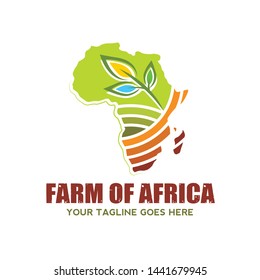 Agriculture of afica logo, agriculture with leaf and green concept