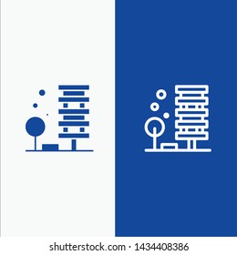 Agriculture, Architecture, Building, City, Environment Line and Glyph Solid icon Blue banner Line and Glyph Solid icon Blue banner