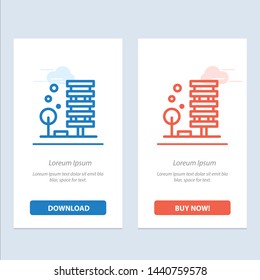 Agriculture, Architecture, Building, City, Environment  Blue and Red Download and Buy Now web Widget Card Template