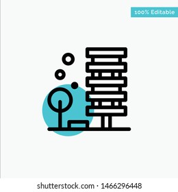 Agriculture, Architecture, Building, City, Environment turquoise highlight circle point Vector icon. Vector Icon Template background