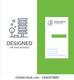 Agriculture, Architecture, Building, City, Environment Grey Logo Design and Business Card Template. Vector Icon Template background