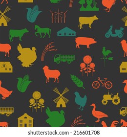 Agriculture background, seamless. Vector illustration