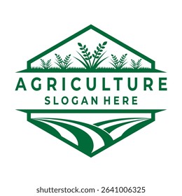 Agriculture badge logo design vector template