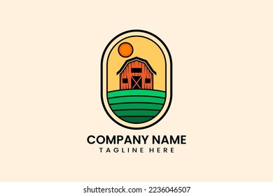 modelo de concepto de logotipo de granero agrícola vectorial almacén logo gráfico vectorial