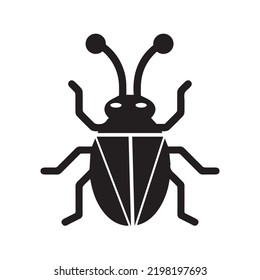 Agriculture beetle stink bug icon | Black Vector illustration |