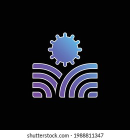 Icono de vector de gradiente azul de agricultura