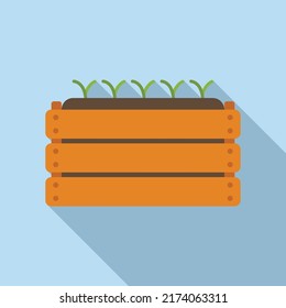 Agriculture box icon flat vector. Eco farm. Vegetable food