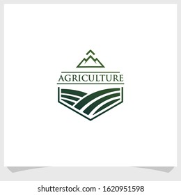 agriculture brand icon logo design vector, vintage retro nature logo design