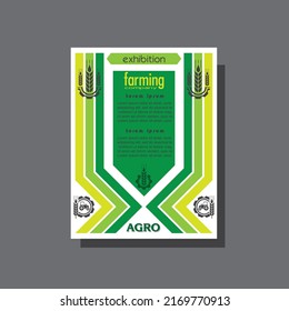 Agriculture brochure design template for agricultural company, agro conference, forum, event, exhibition