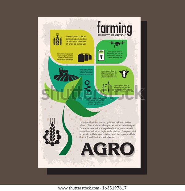 Agriculture Brochure Design Template Agricultural Company Stock Vector ...