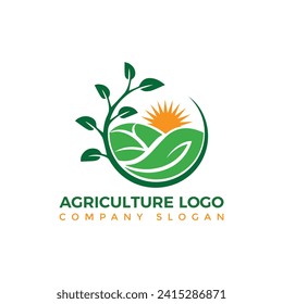 Agriculture Business Logo Design Vector Template