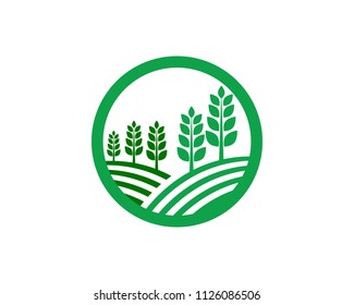 Agriculture business logo unique green vector image