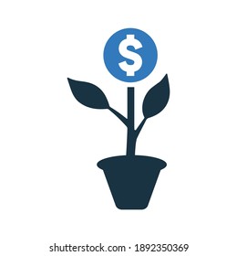 Agriculture business start up plant icon. Editable vector isolated on a white background.