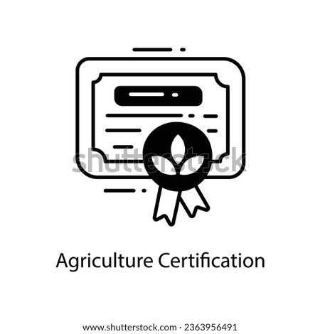 Agriculture Certification doodle Icon Design illustration. Agriculture Symbol on White background EPS 10 File
