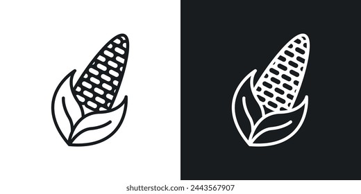 Agriculture Corn and Organic Maize Icons. Harvest Freshness and Natural Produce Symbols.