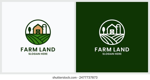 Agriculture creative logo elegant design line art badge vector illustration